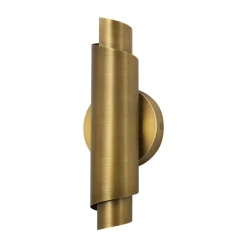 Dimmable LED Aged Brass Up Down Metal Tube Wall Sconce