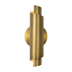 Dimmable LED Aged Brass Up Down Metal Tube Wall Sconce