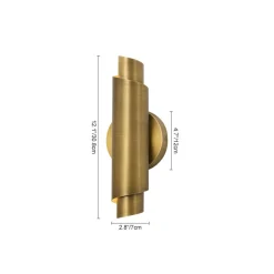 Dimmable LED Aged Brass Up Down Metal Tube Wall Sconce