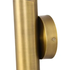 Dimmable LED Aged Brass Up Down Metal Tube Wall Sconce