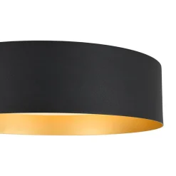 Dimmable LED Black Iron Milky Glass Round Drum Ceiling Light