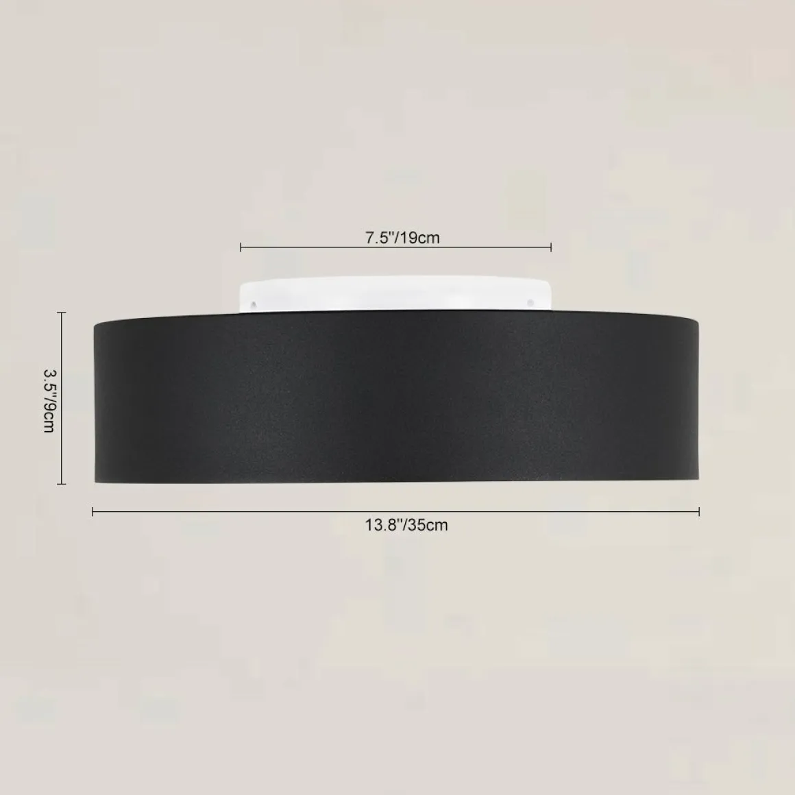 Dimmable LED Black Iron Milky Glass Round Drum Ceiling Light