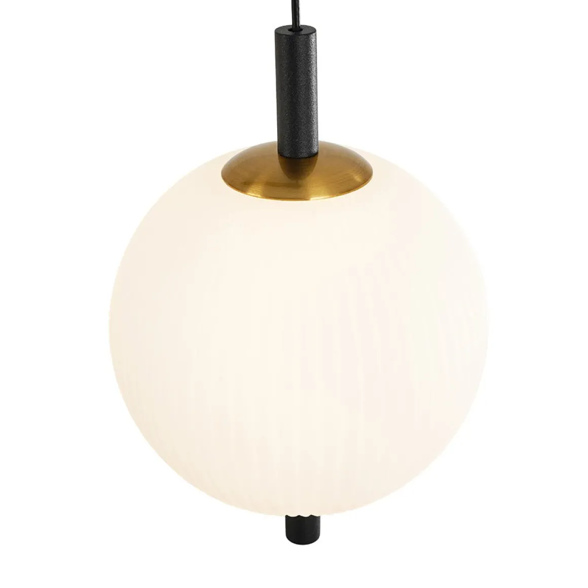 Dimmable LED Frosted Ribbed Glass Globe 5-Light Linear Island Pendant