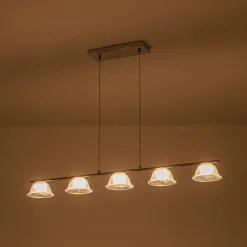 Dimmable LED Iridescent Glass Bell Island Chandelier