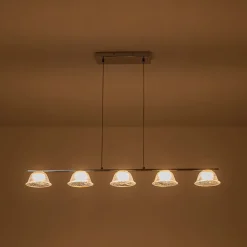Dimmable LED Iridescent Glass Bell Island Chandelier