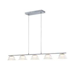 Dimmable LED Iridescent Glass Bell Island Chandelier