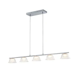 Dimmable LED Iridescent Glass Bell Island Chandelier
