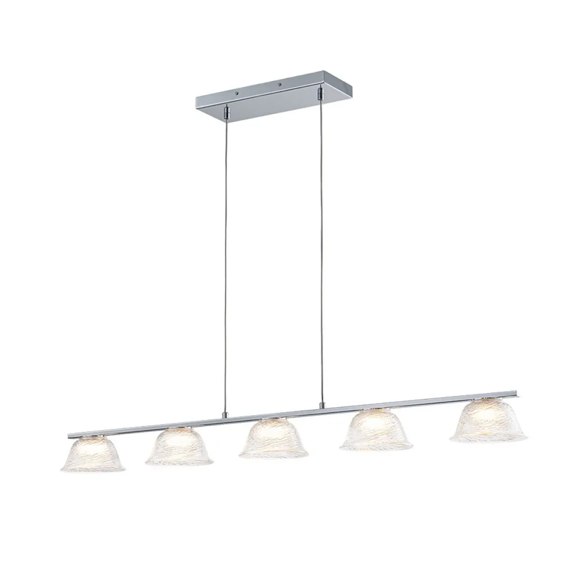 Dimmable LED Iridescent Glass Bell Island Chandelier