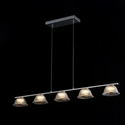 Dimmable LED Iridescent Glass Bell Island Chandelier