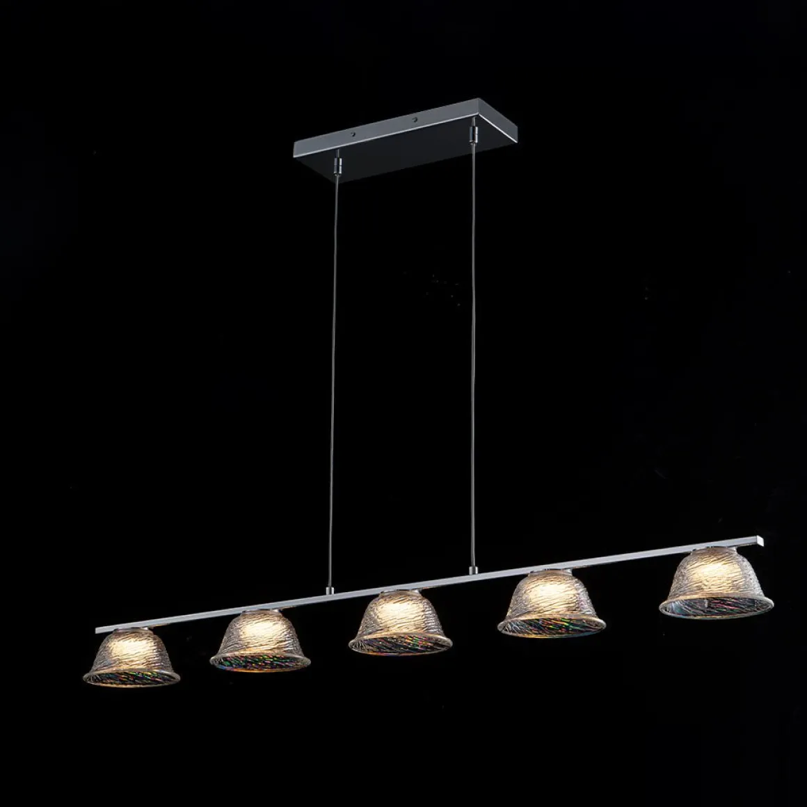 Dimmable LED Iridescent Glass Bell Island Chandelier