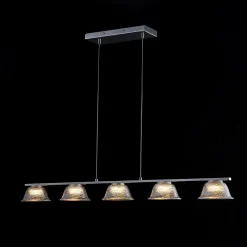 Dimmable LED Iridescent Glass Bell Island Chandelier
