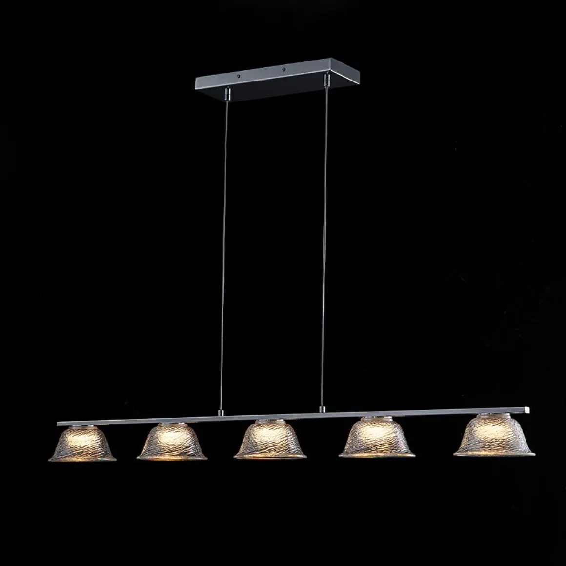 Dimmable LED Iridescent Glass Bell Island Chandelier
