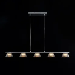 Dimmable LED Iridescent Glass Bell Island Chandelier