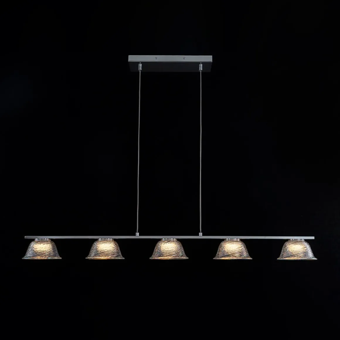 Dimmable LED Iridescent Glass Bell Island Chandelier