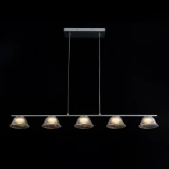 Dimmable LED Iridescent Glass Bell Island Chandelier