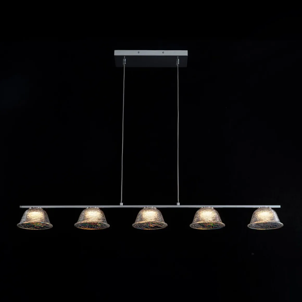 Dimmable LED Iridescent Glass Bell Island Chandelier