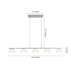 Dimmable LED Iridescent Glass Bell Island Chandelier