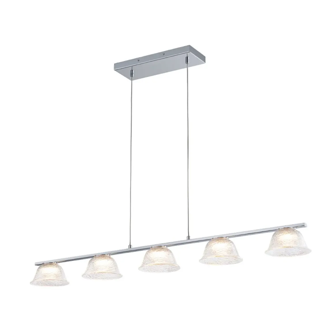 Dimmable LED Iridescent Glass Bell Island Chandelier