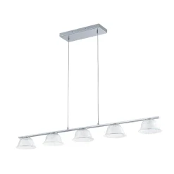 Dimmable LED Iridescent Glass Bell Island Chandelier