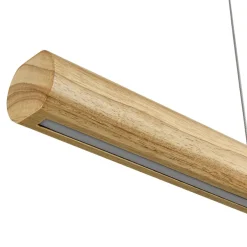 Dimmable LED Pine Wooden Wide Linear Island Pendant