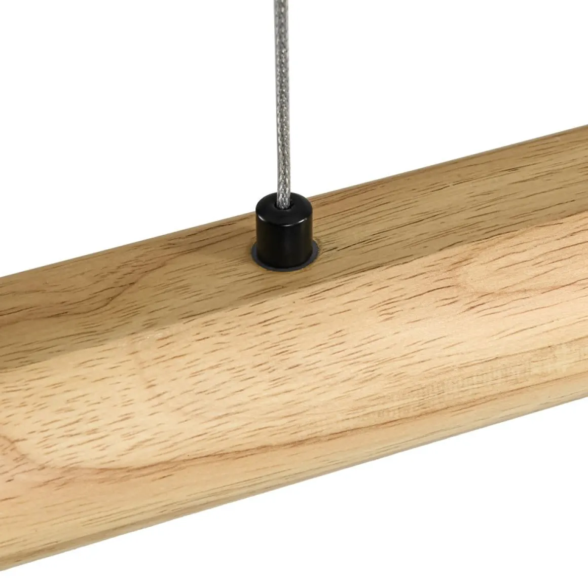Dimmable LED Pine Wooden Wide Linear Island Pendant