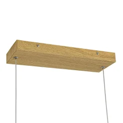 Dimmable LED Pine Wooden Wide Linear Island Pendant