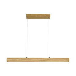 Dimmable LED Pine Wooden Wide Linear Island Pendant