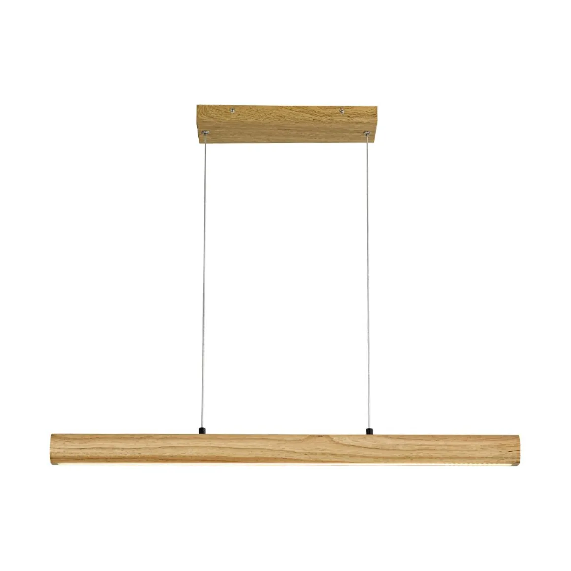 Dimmable LED Pine Wooden Wide Linear Island Pendant