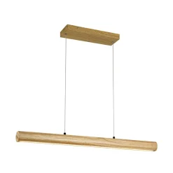 Dimmable LED Pine Wooden Wide Linear Island Pendant