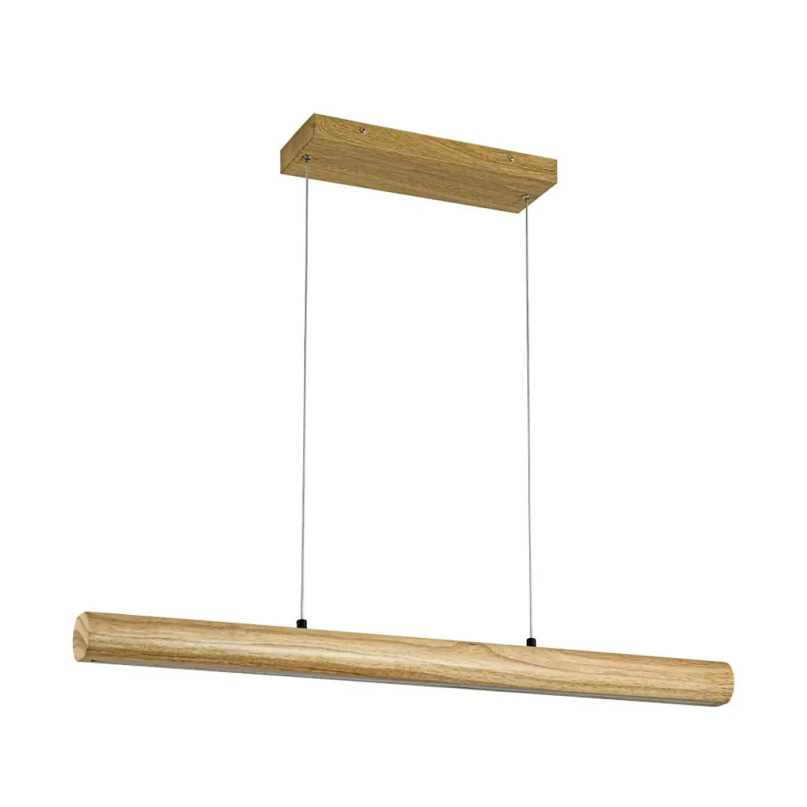 Dimmable LED Pine Wooden Wide Linear Island Pendant