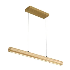 Dimmable LED Pine Wooden Wide Linear Island Pendant
