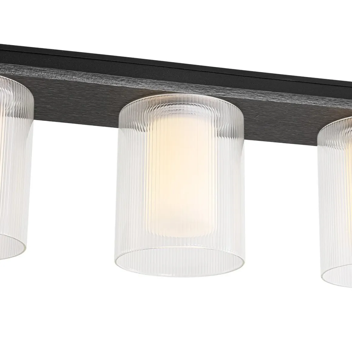 Dimmable LED Ribbed Glass Shade Kitchen Island Chandelier