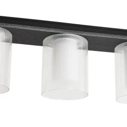 Dimmable LED Ribbed Glass Shade Kitchen Island Chandelier