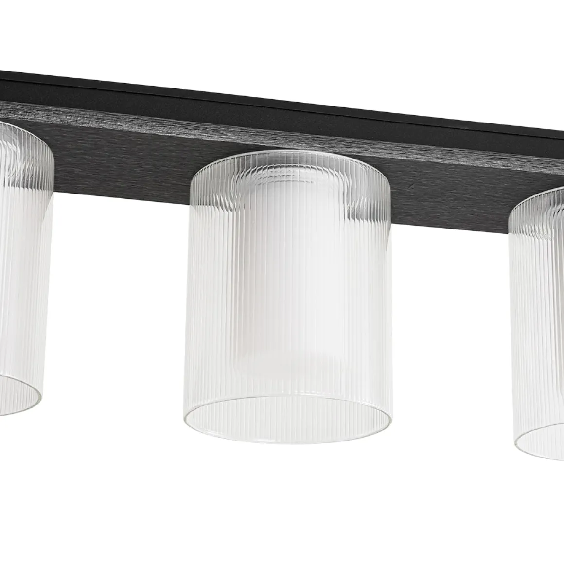 Dimmable LED Ribbed Glass Shade Kitchen Island Chandelier