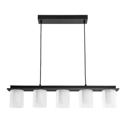 Dimmable LED Ribbed Glass Shade Kitchen Island Chandelier