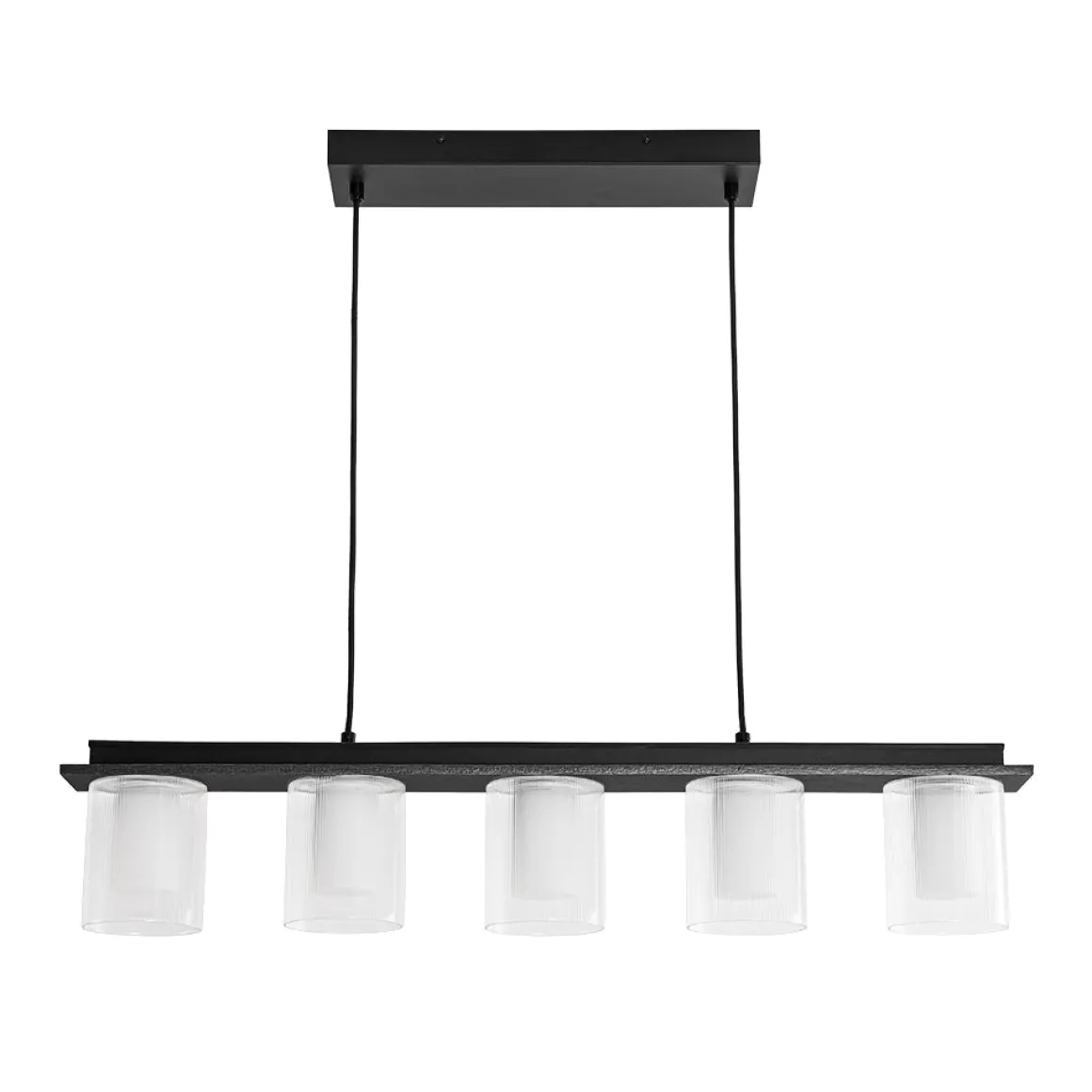 Dimmable LED Ribbed Glass Shade Kitchen Island Chandelier