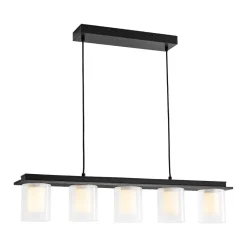 Dimmable LED Ribbed Glass Shade Kitchen Island Chandelier