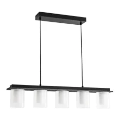 Dimmable LED Ribbed Glass Shade Kitchen Island Chandelier