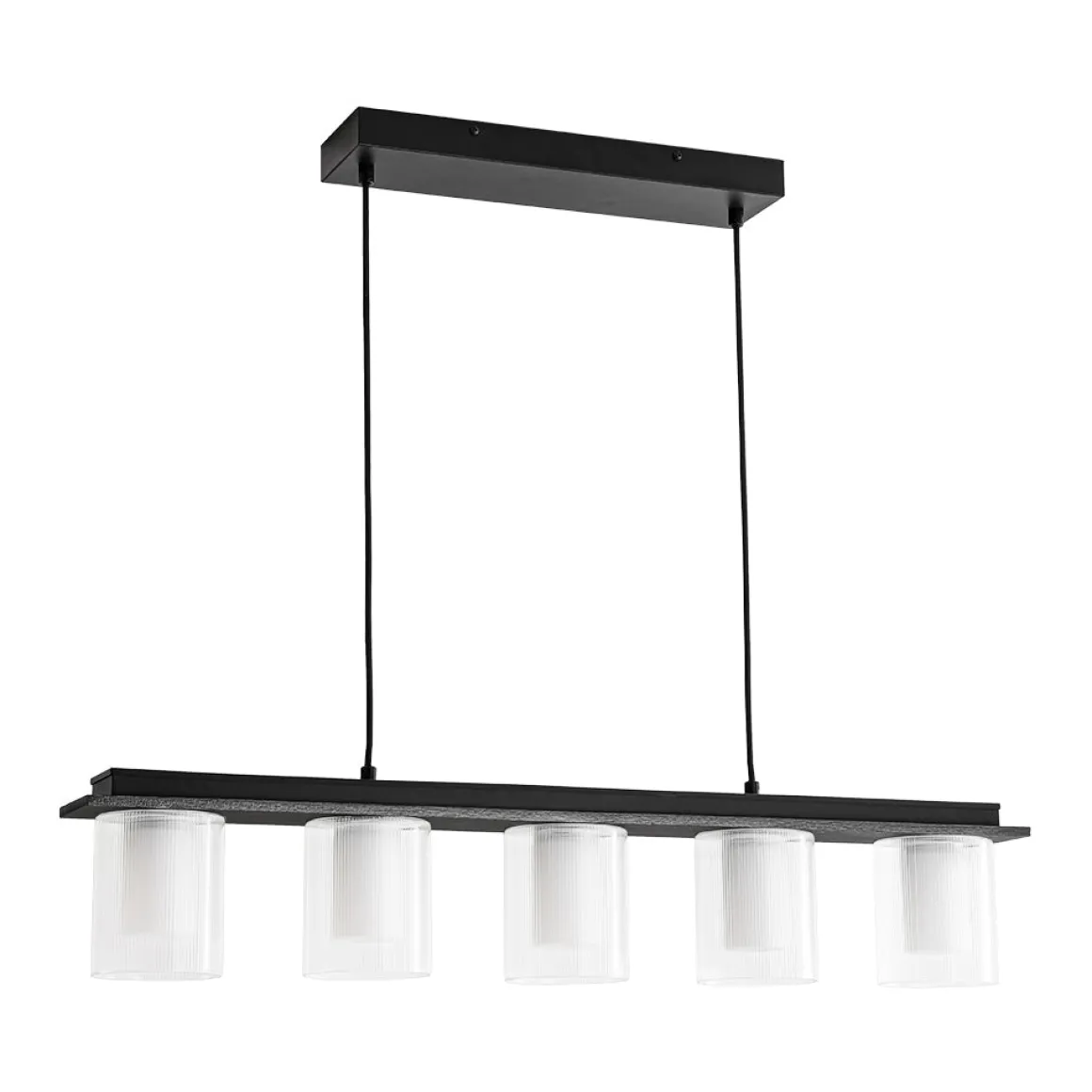 Dimmable LED Ribbed Glass Shade Kitchen Island Chandelier