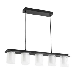Dimmable LED Ribbed Glass Shade Kitchen Island Chandelier