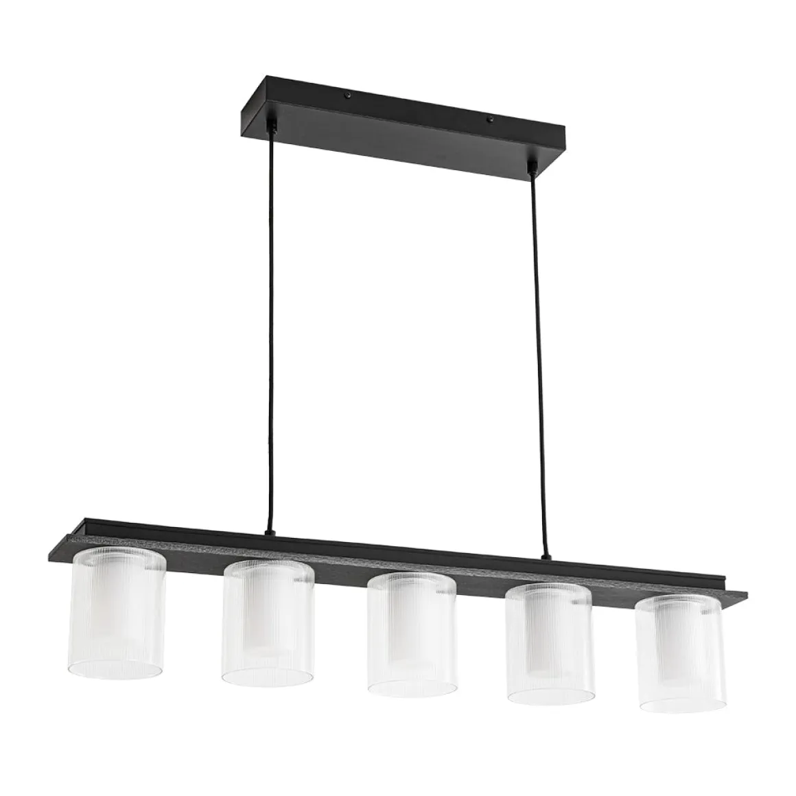 Dimmable LED Ribbed Glass Shade Kitchen Island Chandelier