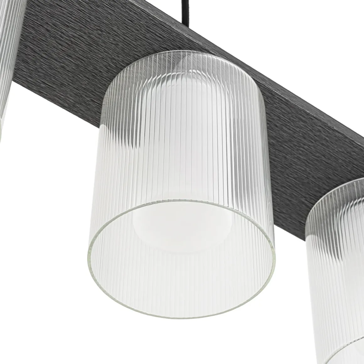 Dimmable LED Ribbed Glass Shade Kitchen Island Chandelier