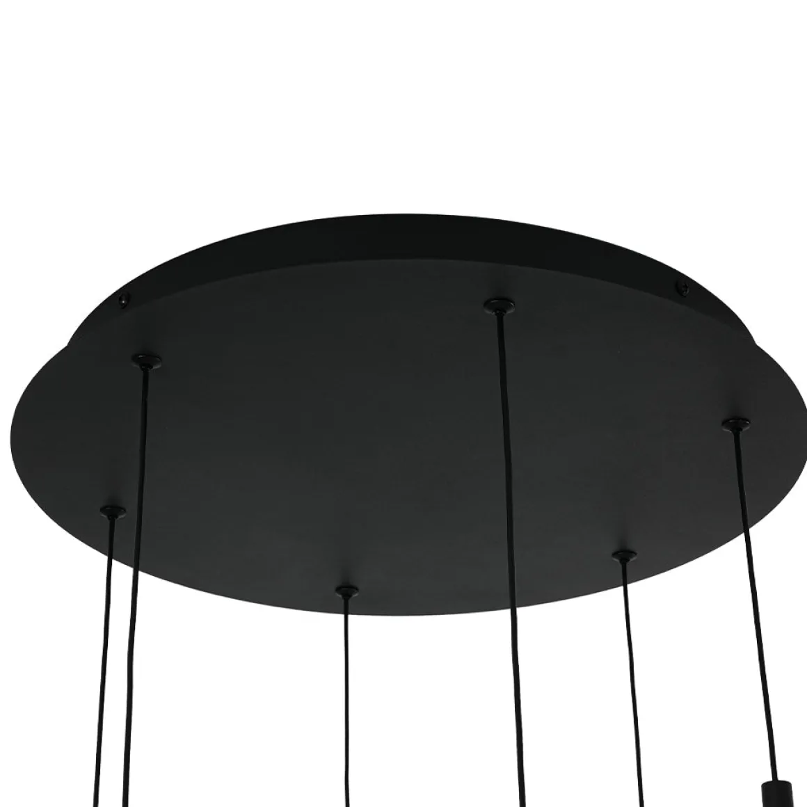 Dimmable LED Ribbed White Glass 6-Light Cluster Round Pendant
