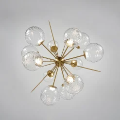 Dimmable LED Ripple Glass Bubble Sputnik Sunburst Chandelier