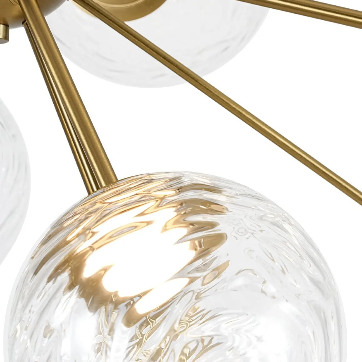 Dimmable LED Ripple Glass Bubble Sputnik Sunburst Chandelier