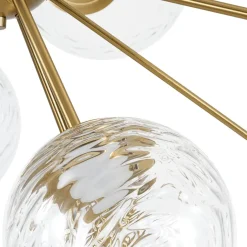 Dimmable LED Ripple Glass Bubble Sputnik Sunburst Chandelier