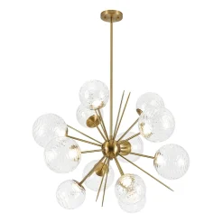 Dimmable LED Ripple Glass Bubble Sputnik Sunburst Chandelier