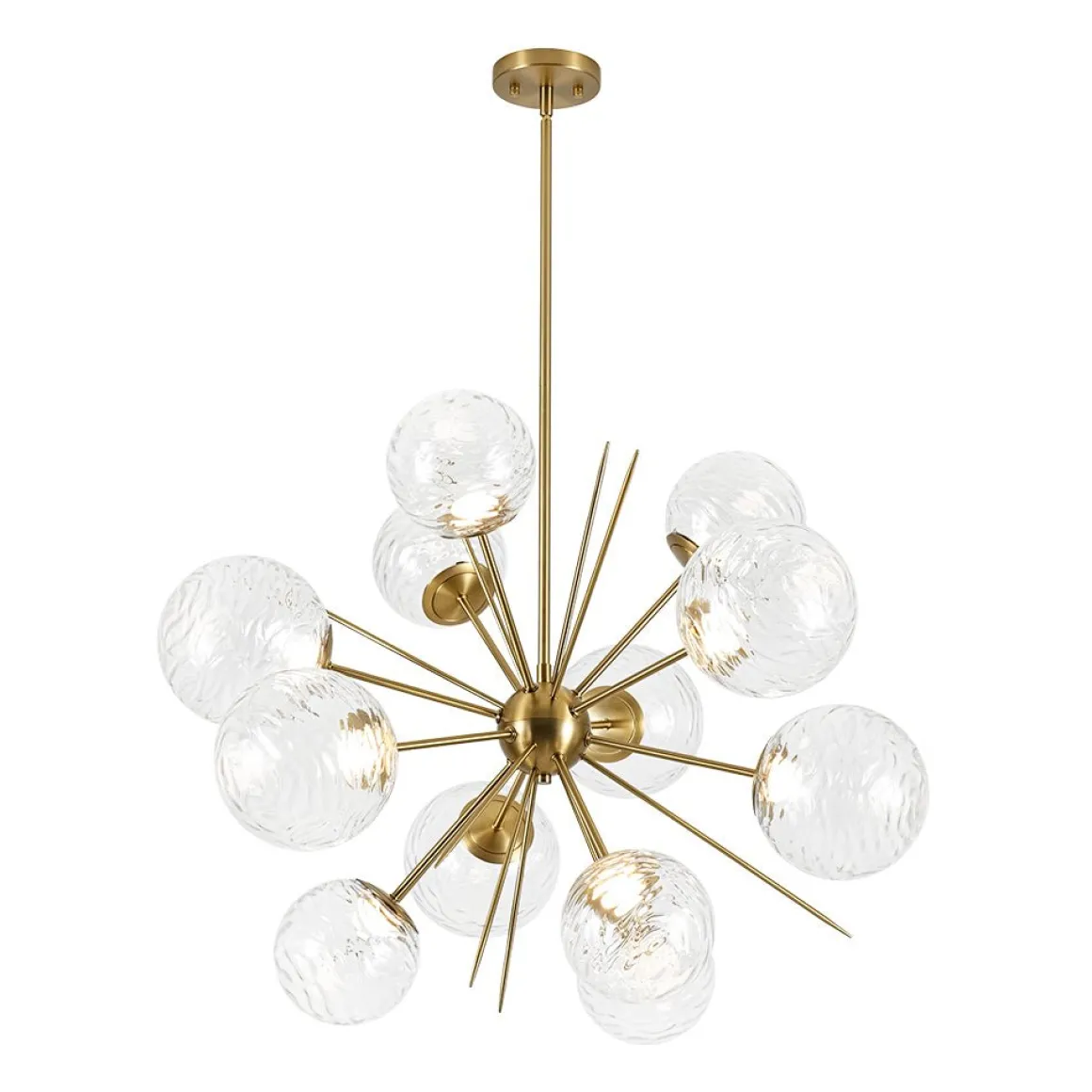 Dimmable LED Ripple Glass Bubble Sputnik Sunburst Chandelier