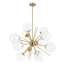 Dimmable LED Ripple Glass Bubble Sputnik Sunburst Chandelier