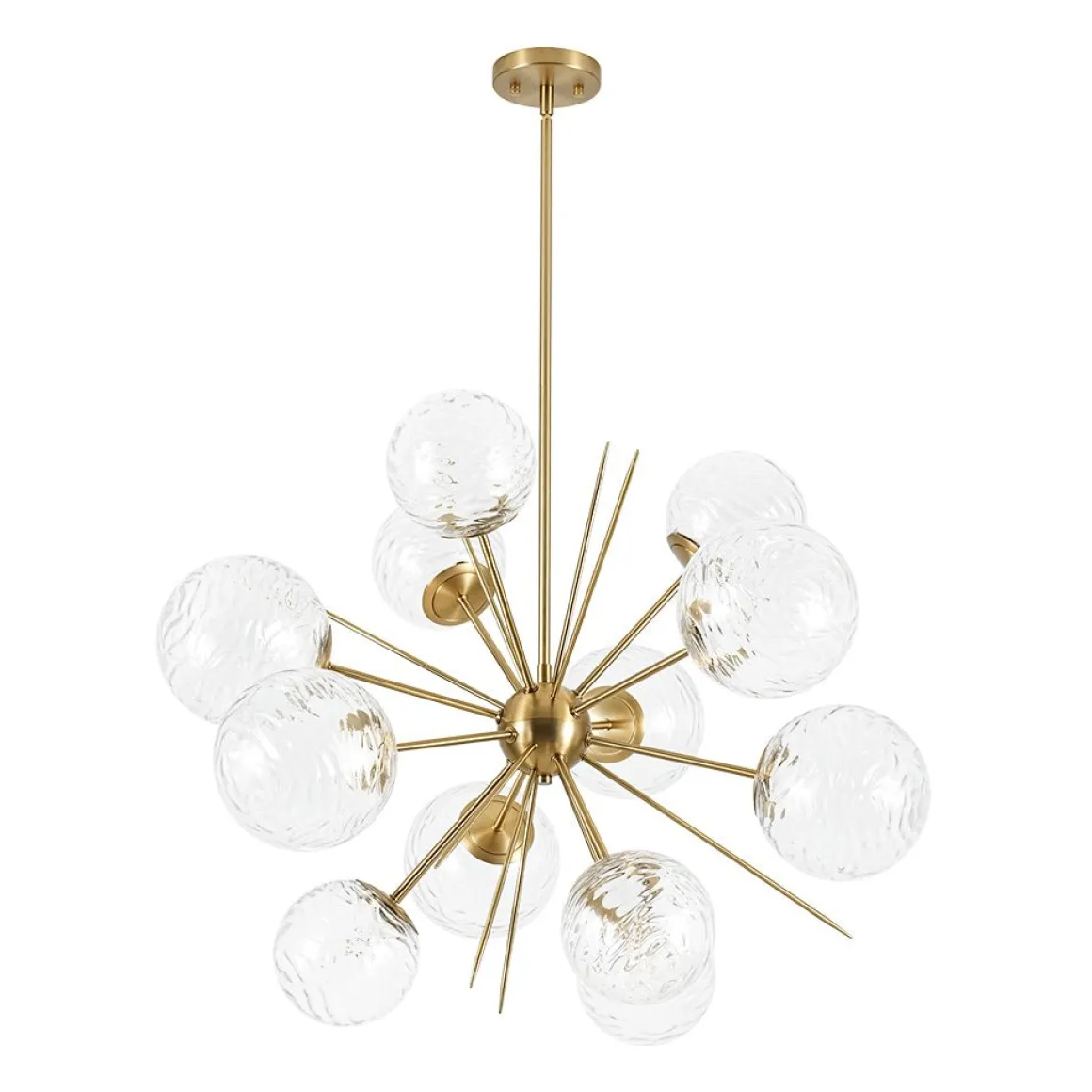 Dimmable LED Ripple Glass Bubble Sputnik Sunburst Chandelier